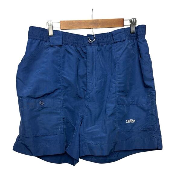 Aftco Men's Shorts Size 42 Blue Fish Tackle Bluewater Regular Fit Nylon - Picture 1 of 8
